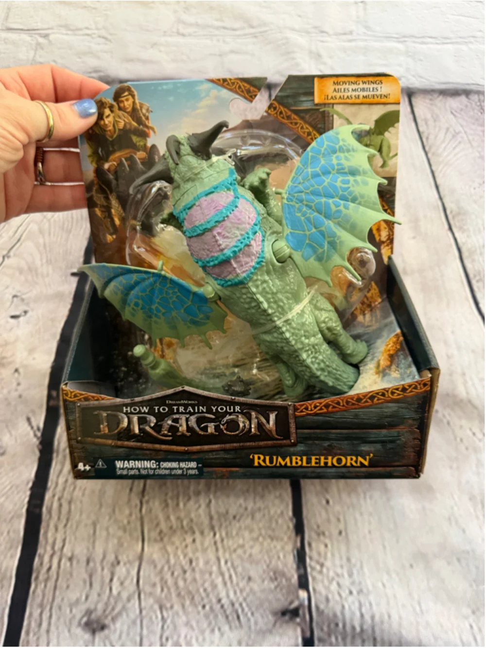 NEW DreamWorks How to Train Your Dragon Rumblehorn Action Figure Green Blue
